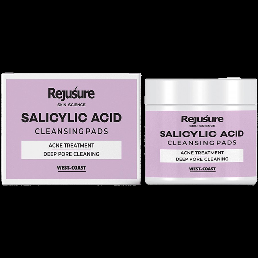 Rejusure Salicylic Acid Cleansing Pads - Acne Treatment Deep Pore Cleaning