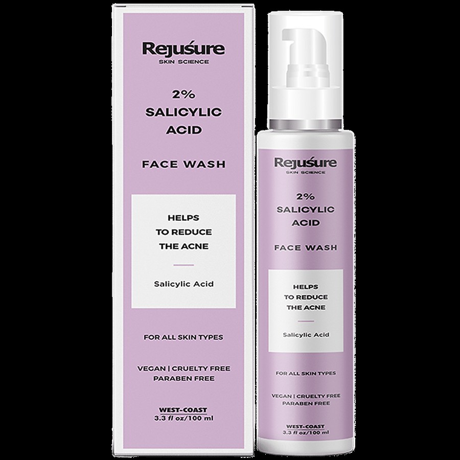 Rejusure Salicylic Acid Face Wash - Helps Reduce Acne For Oily Skin