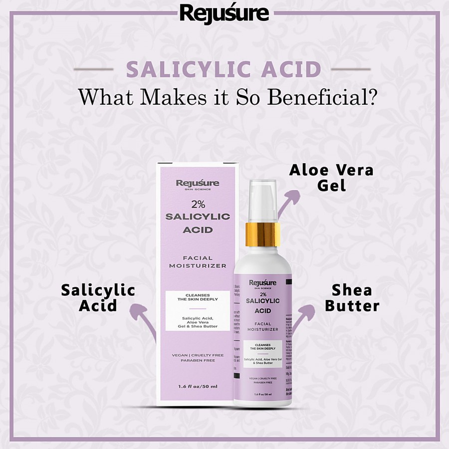 Rejusure Salicylic Acid Moisturiser For Acne - Non-Greasy