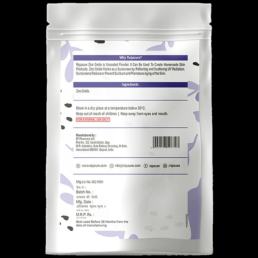 Rejusure Zinc Oxide Powder - Non Nano & Uncoated