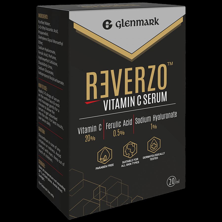 Reverzo Vitamin C Serum - 20% With Hyaluronic & Ferulic Acid