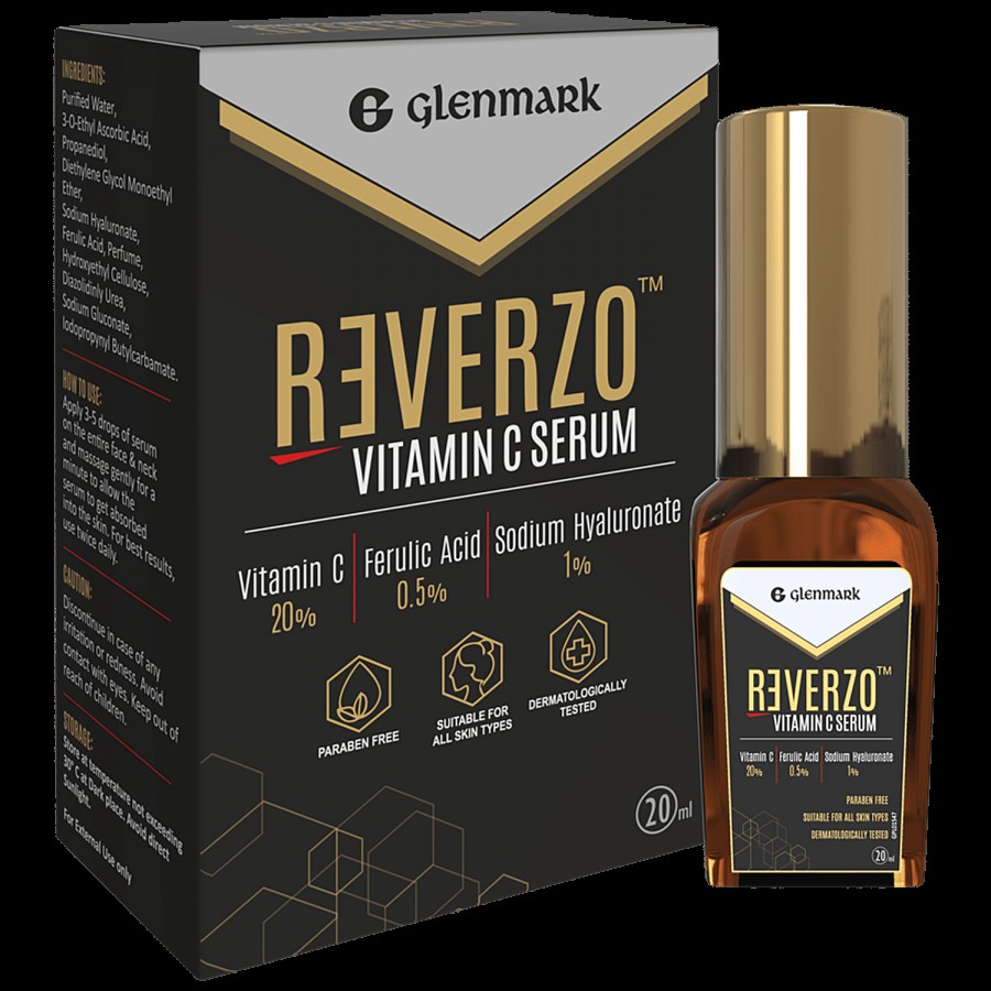 Reverzo Vitamin C Serum - 20% With Hyaluronic & Ferulic Acid