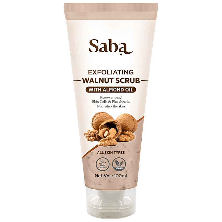 Saba Exfoliating Walnut Scrub - With Kashmiri Walnut Shells