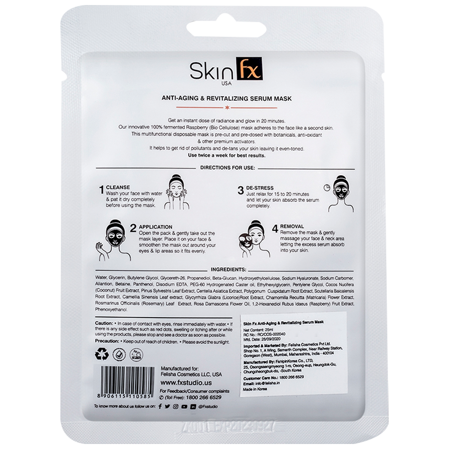 Skin Fx Anti-Aging & Revitalising Sheet Mask In Japanese Cotton