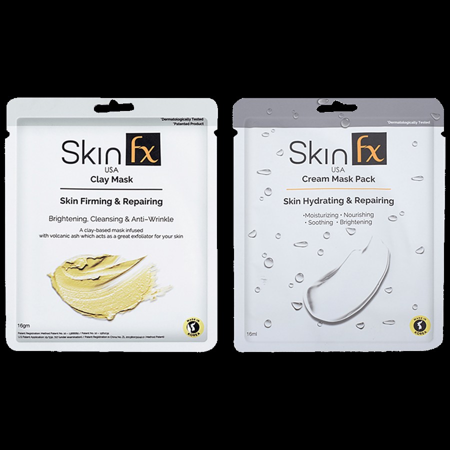 Skin Fx Clay & Cream Facial Sheet Mask