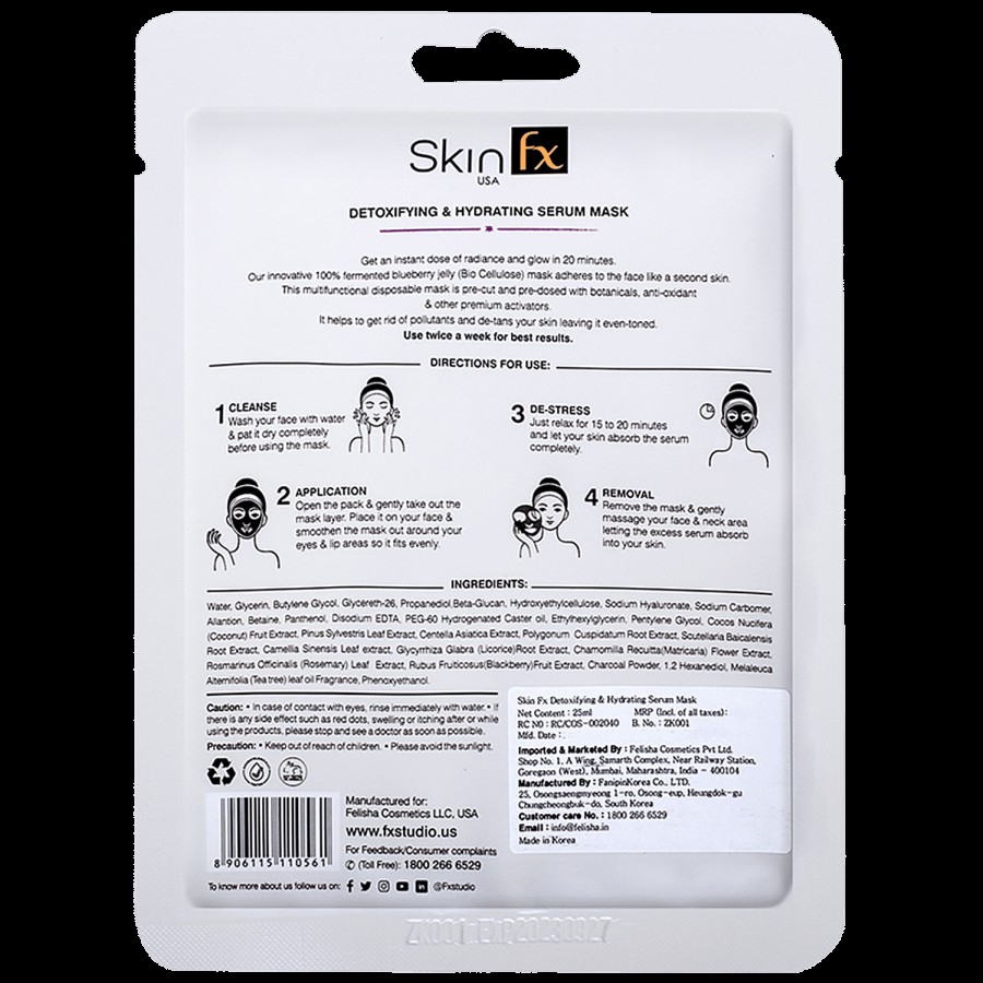 Skin Fx Detoxifying & Hydrating Sheet Mask In Japanese Cotton