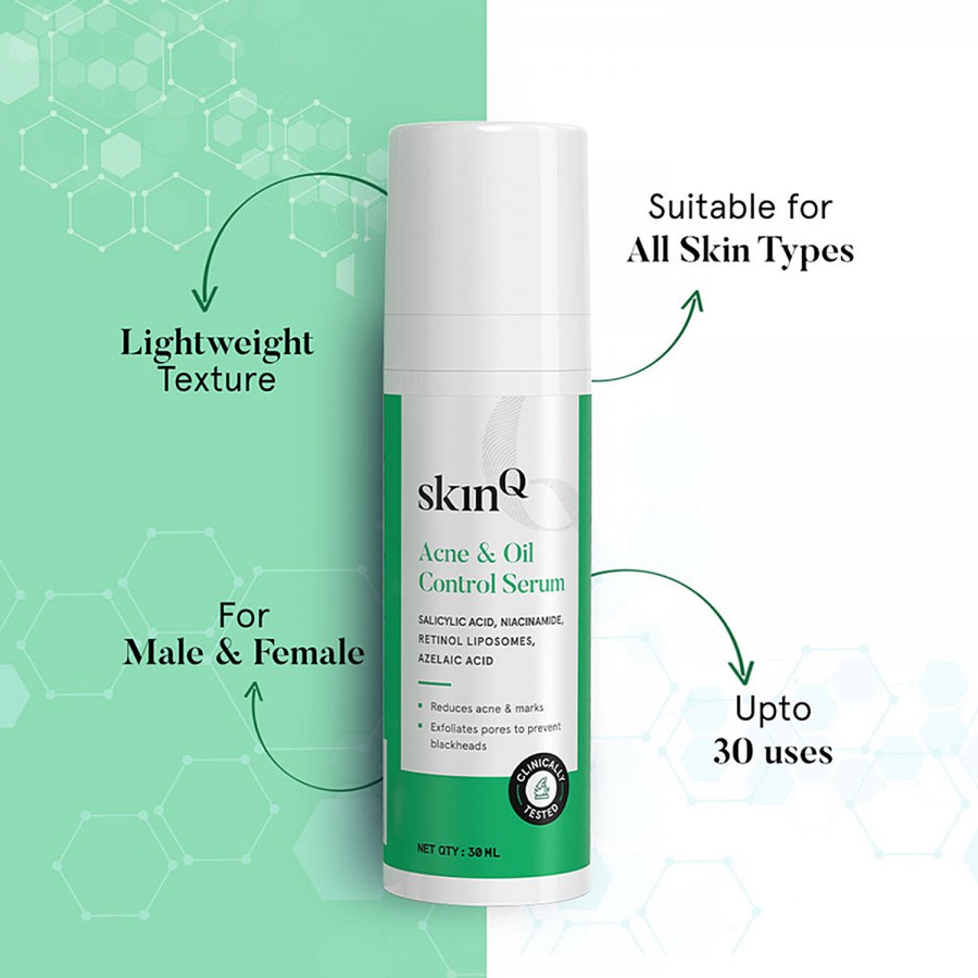 SkinQ Acne & Oil Control Serum - Reduces Marks