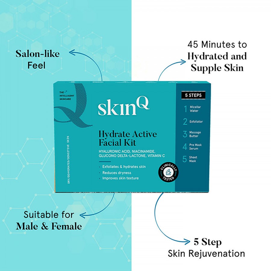 SkinQ Hydrate Active DIY Facial Kit - Exfoliates & Improves Skin