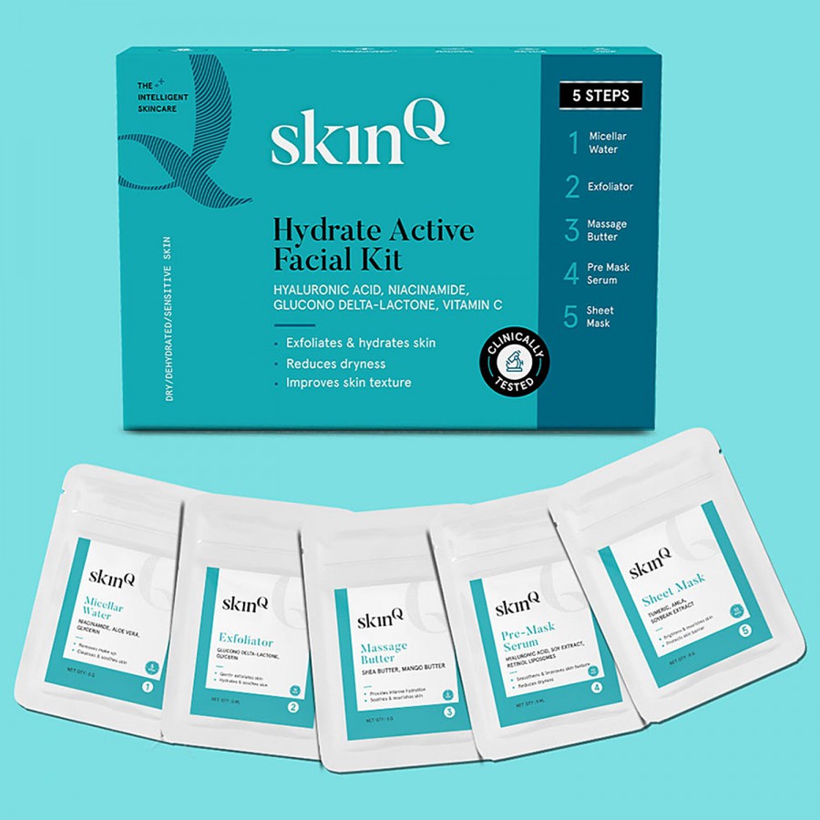 SkinQ Hydrate Active DIY Facial Kit - Exfoliates & Improves Skin