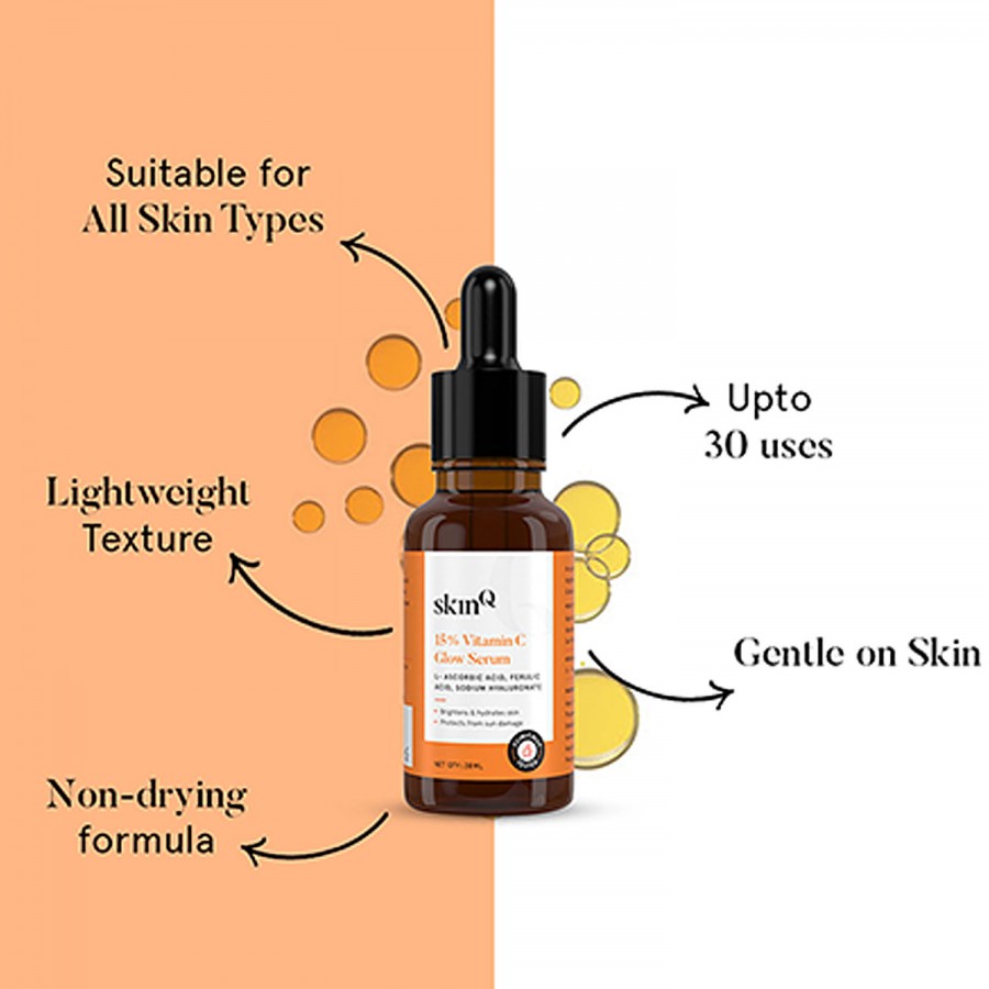 SkinQ Vitamin C Glow Face Serum - Protects