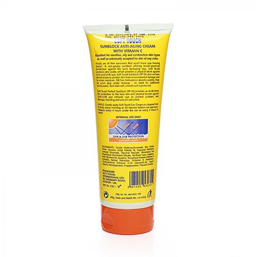 Soft Touch Sunscreen Cream - Sunblock Anti Aging SPF UV 60