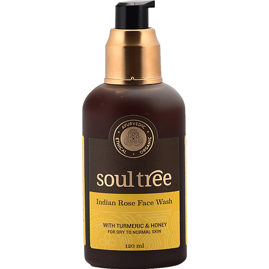 Soultree Ayurvedic Indian Rose Face Wash - with Turmeric & Honey