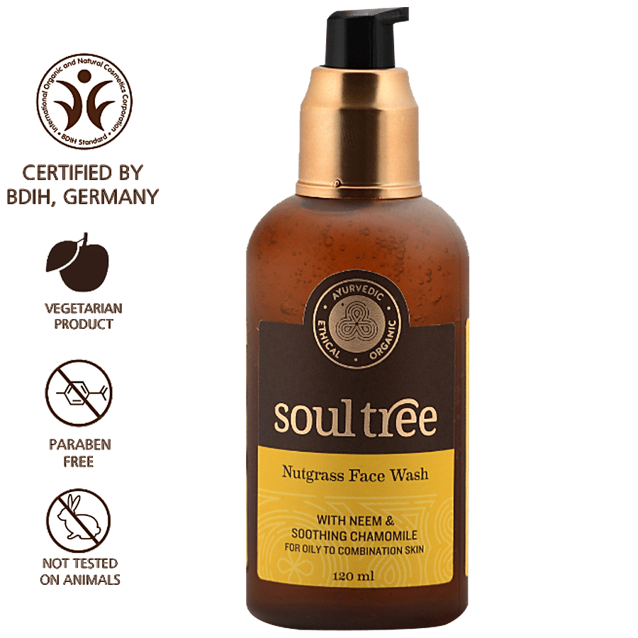 Soultree Ayurvedic Nutgrass Face Wash - with Neem & Soothing Chamomile