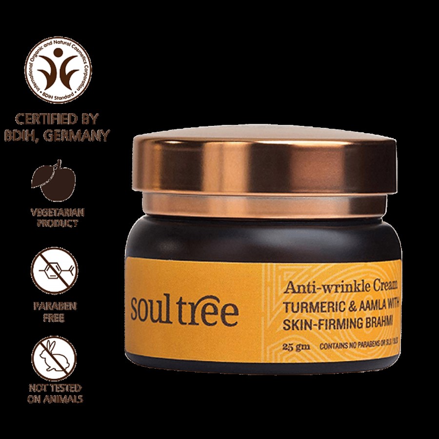 Soultree Ayurvedic Anti-Wrinkle Cream - Turmeric & AAMLA with Skin-Firming Brahmi