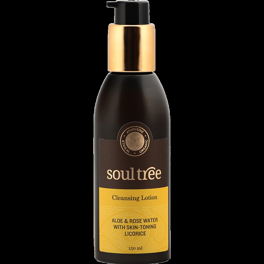 Soultree Ayurvedic Cleansing Lotion - Aloe & Rose Water with Skin-Toning Licorice