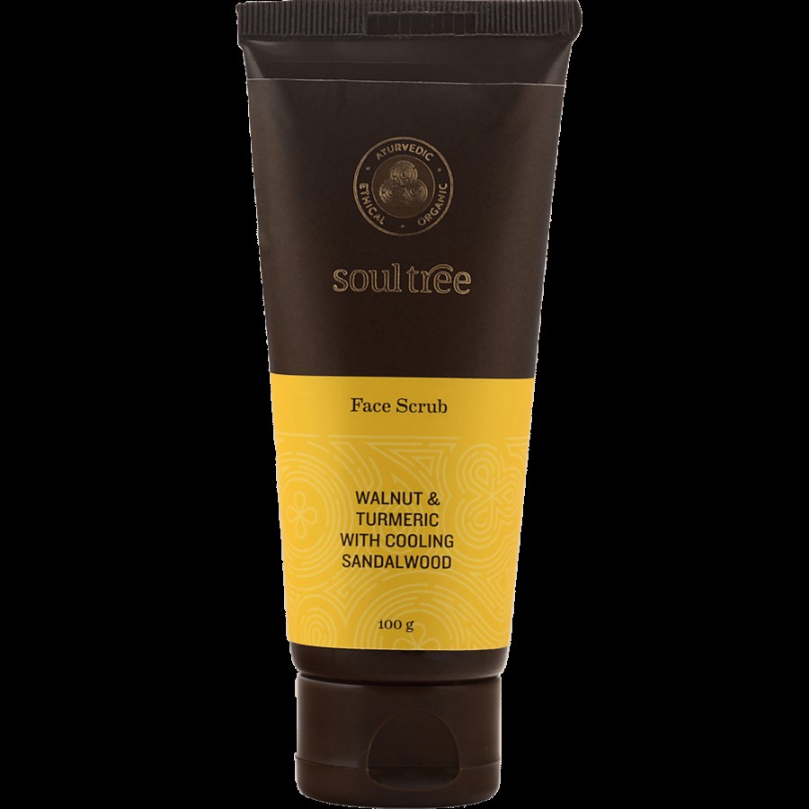 Soultree Ayurvedic Face Scrub - Walnut & Turmeric with Cooling Sandalwood