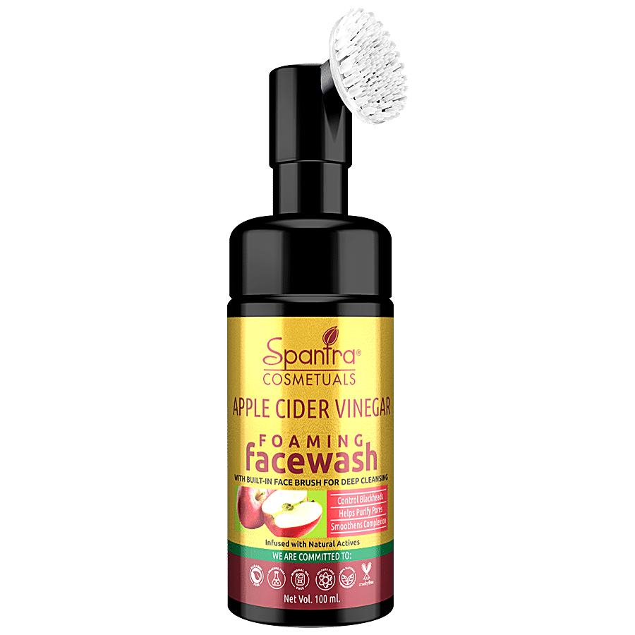 Spantra Apple Cider Vinegar Foaming Face Wash - Built In Brush