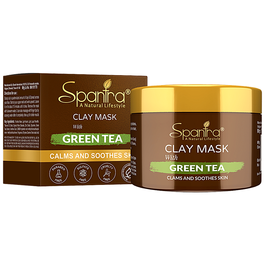 Spantra Green Tea Clay Mask - Calms & Soothes Skin