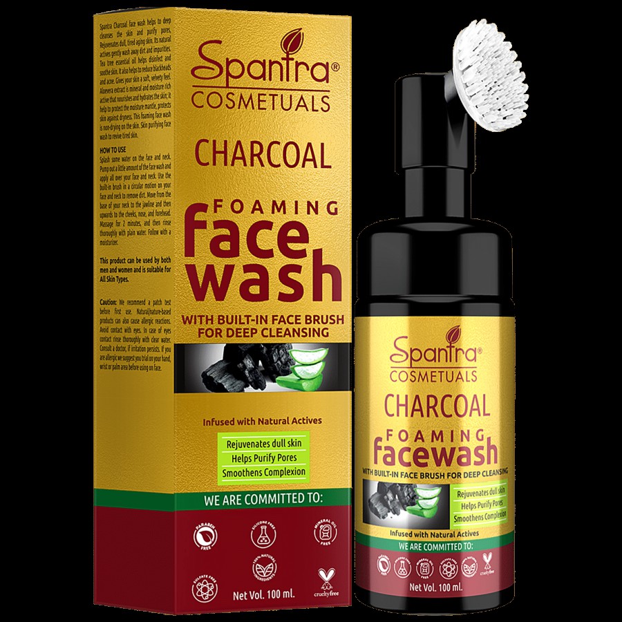 Spantra Charcoal Foaming Face Wash - Rejuvenates Dull Skin