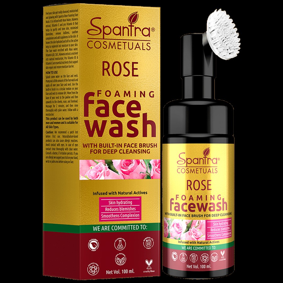 Spantra Rose Foaming Face Wash - Built In Brush