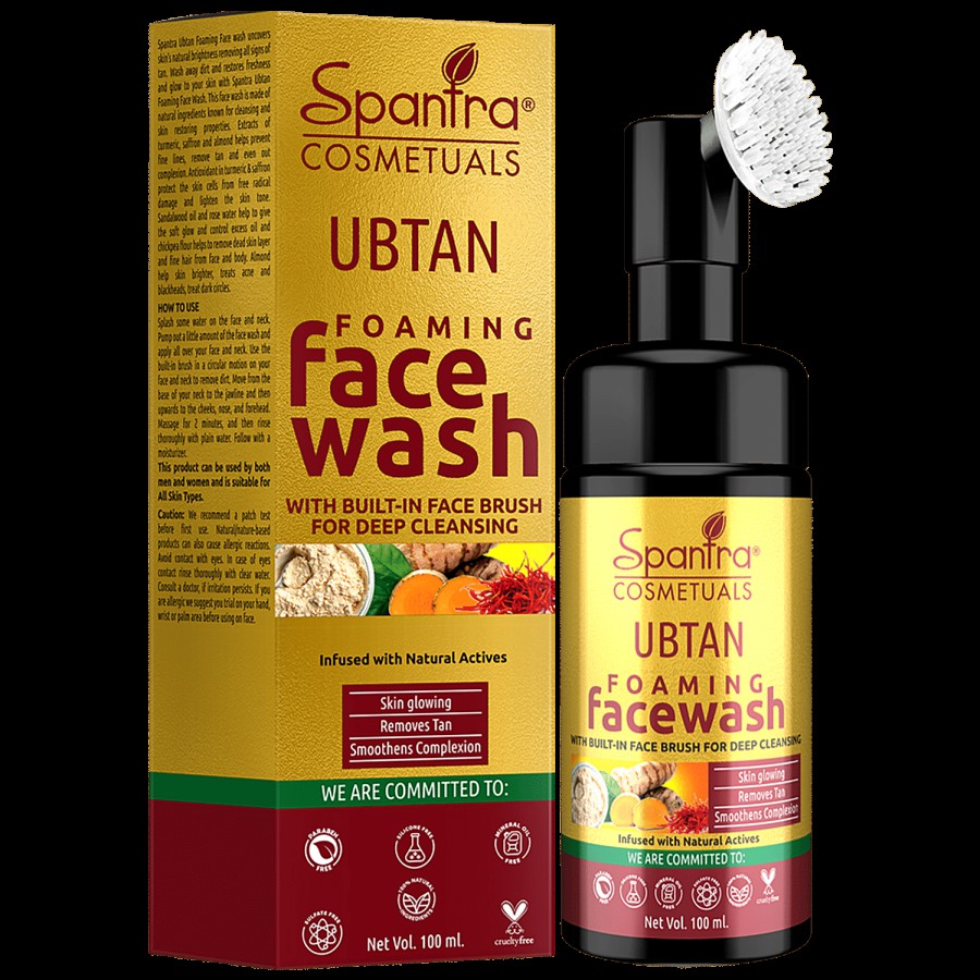 Spantra Ubtan Foaming Face Wash - Built In Brush