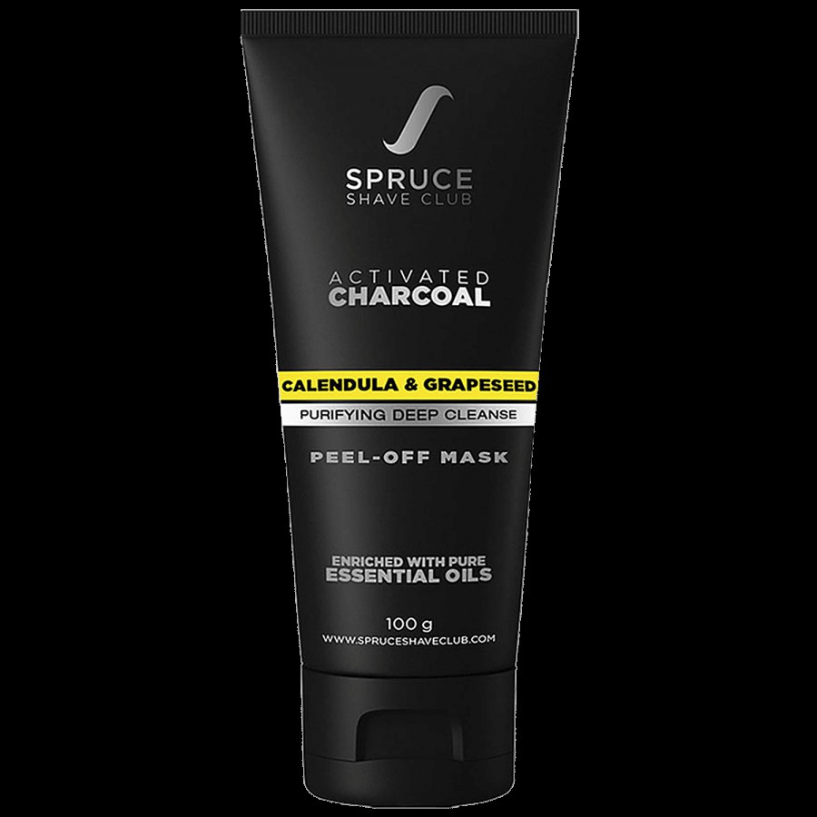 Spruce Shave Club Charcoal Peel Off Mask For Blackhead Removal & Deep Cleansing