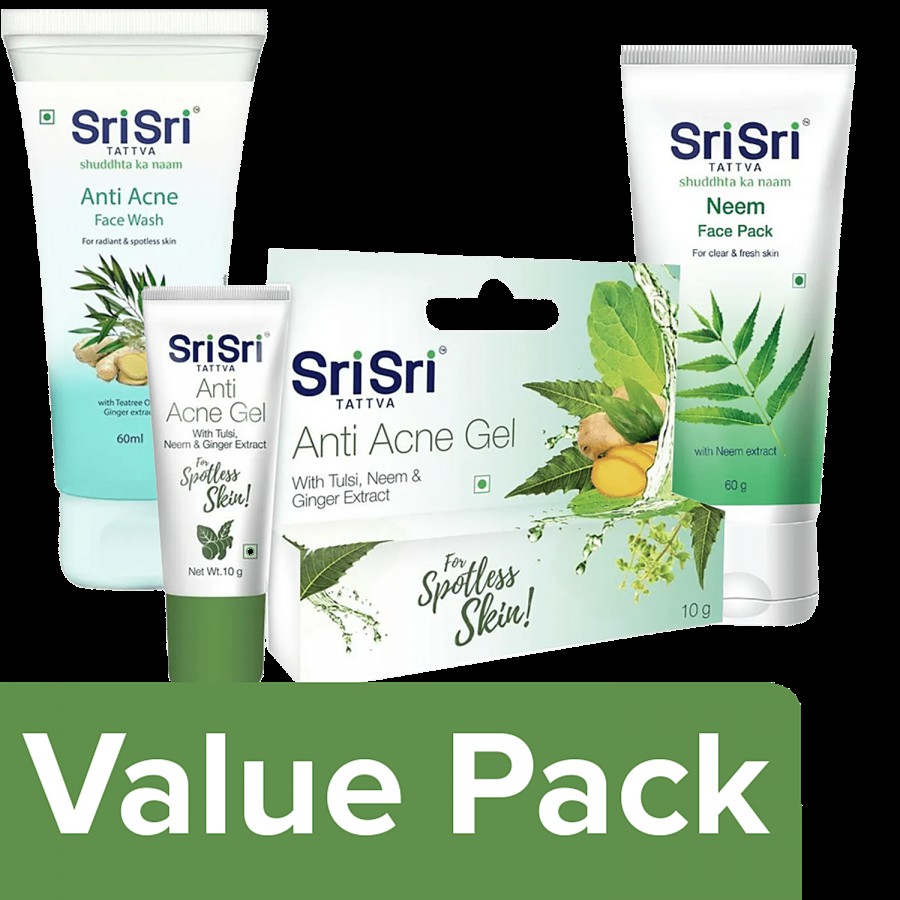 Sri Sri Tattva Anti-Acne Trio Skin Care Pack