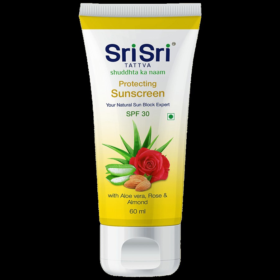 Sri Sri Tattva Protecting Sunscreen - Aloe Vera Rose & Almond