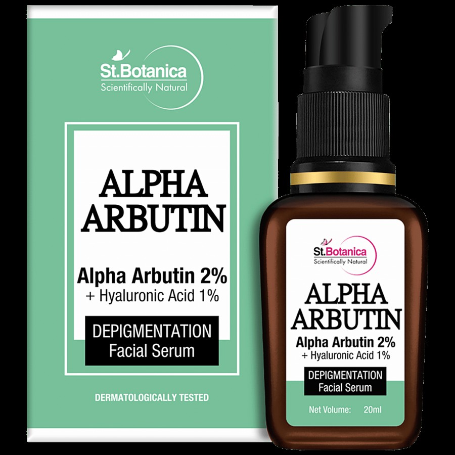 StBotanica Alpha Arbutin 2% Face Serum + Hyaluronic Acid 1% - Depigmentation