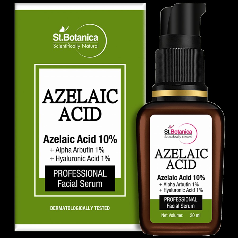 StBotanica Face Serum - Azelaic Acid 10% + Alpha Arbutin 1% + Hyaluronic Acid 1%