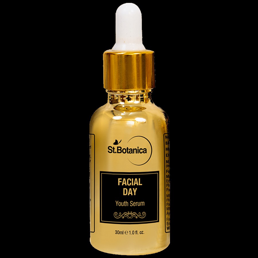 StBotanica Facial Day Youth Serum - with Natural SPF & Vitamin C for Skin Brightening