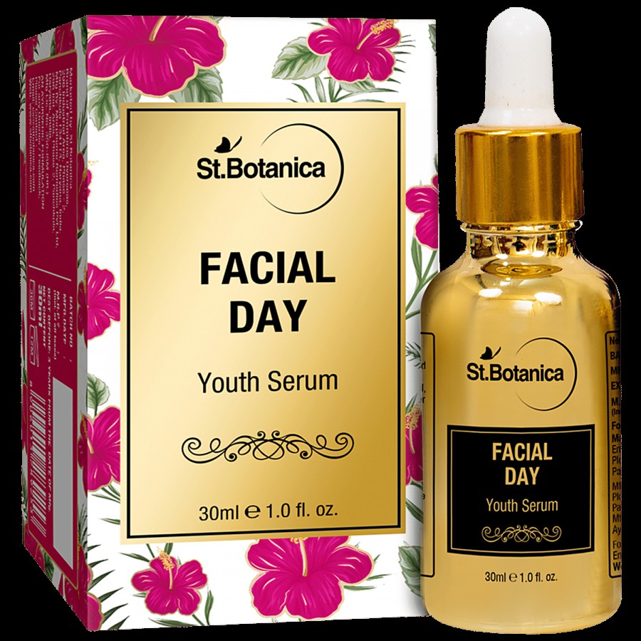 StBotanica Facial Day Youth Serum - with Natural SPF & Vitamin C for Skin Brightening