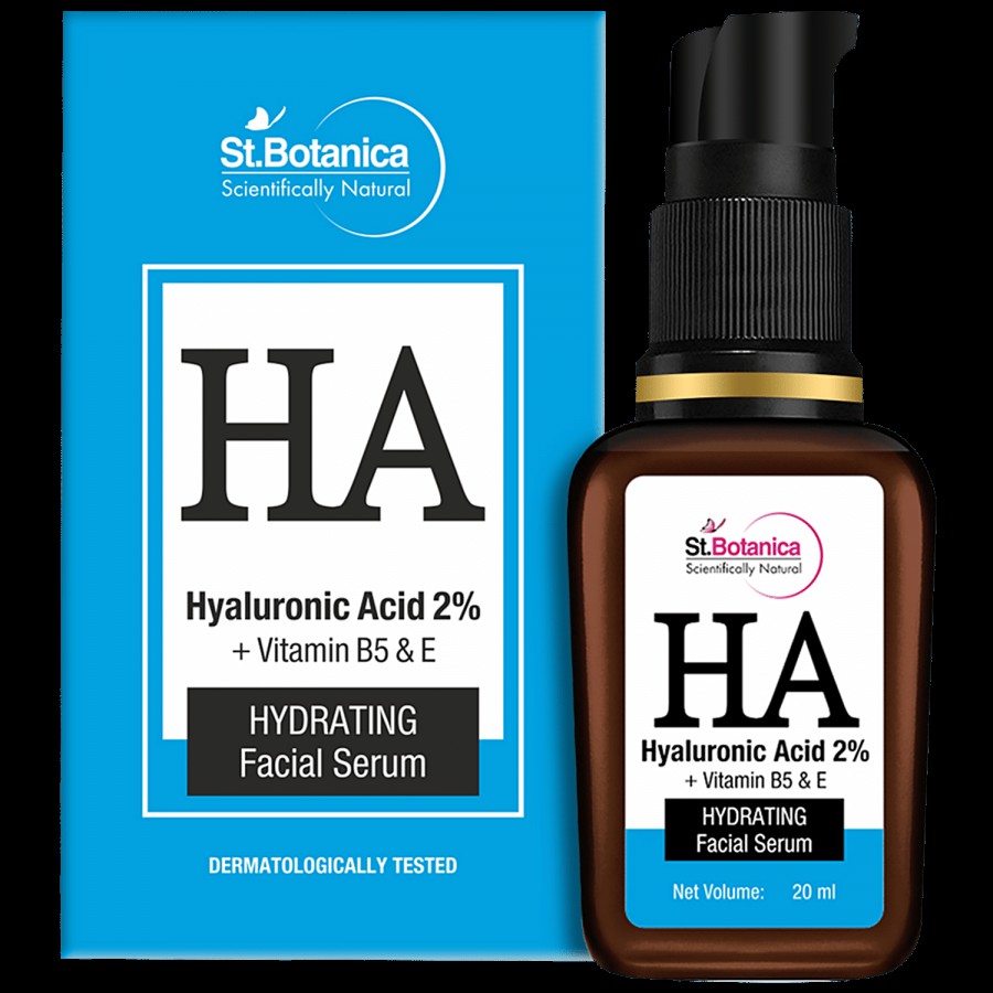 StBotanica Hyaluronic Acid 2% + Vitamin B5 Hydrating Face Serum - For Intense Hydration