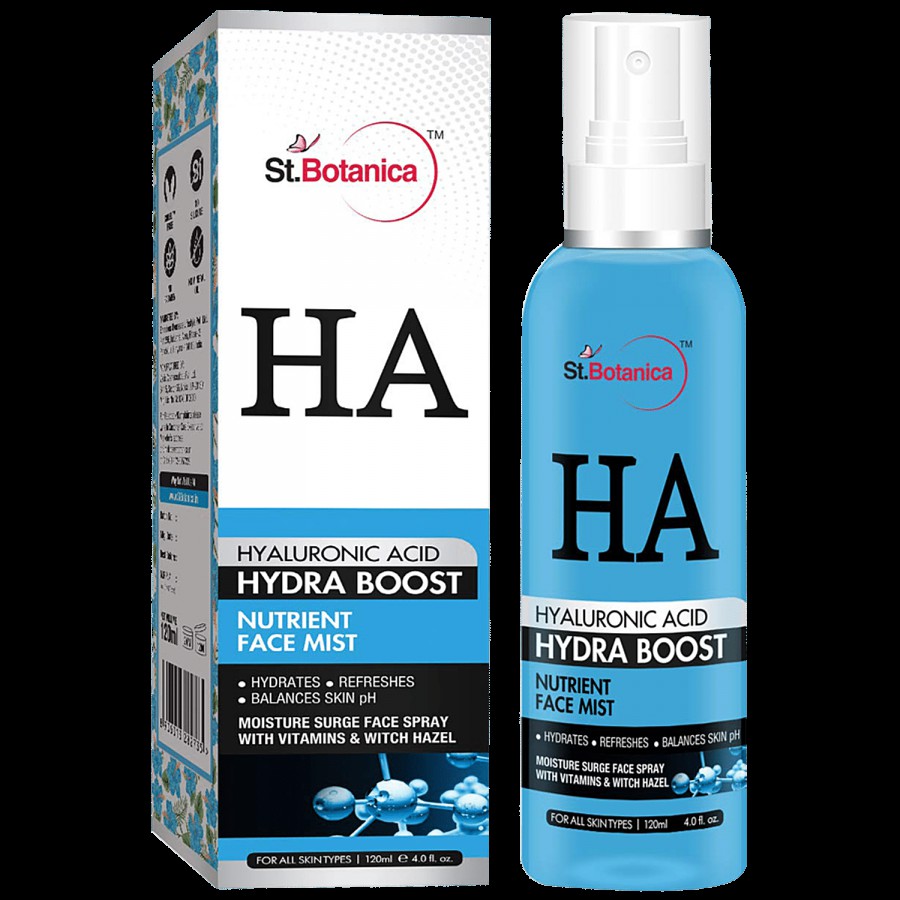 StBotanica Hyaluronic Acid Hydra Boost Nutrient Face Mist - Vitamins & Witch Hazel