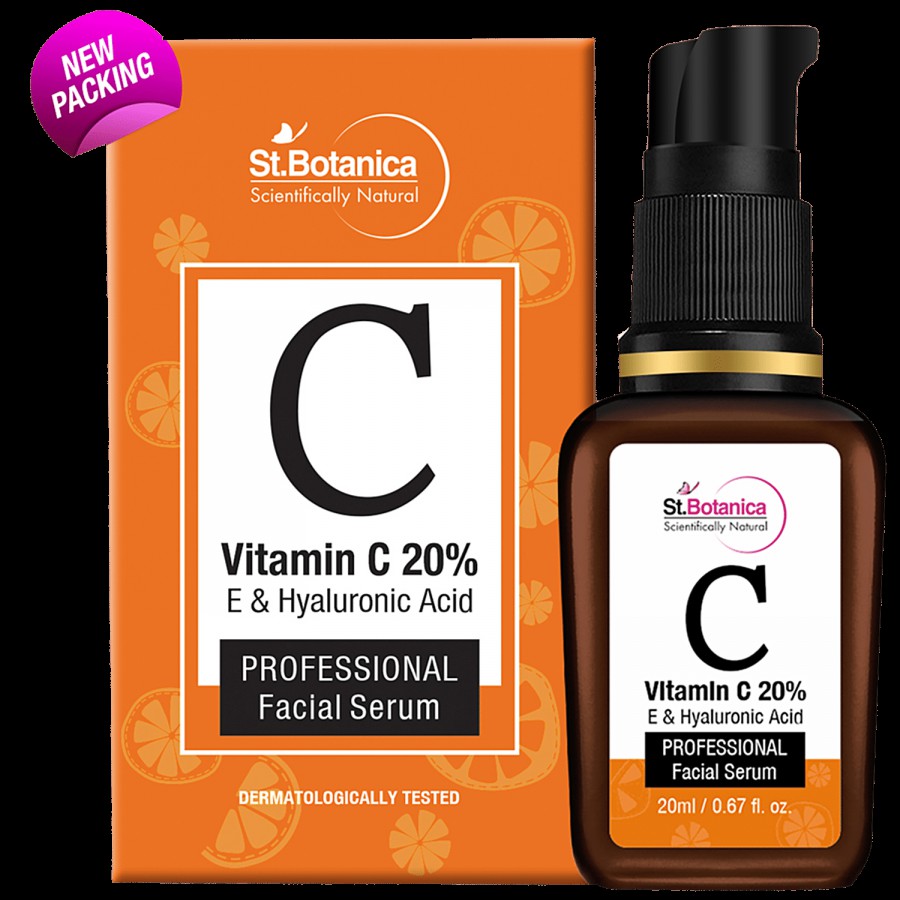 StBotanica Professional Facial Serum - Vitamin C 20% + Vitamin E & Hyaluronic Acid