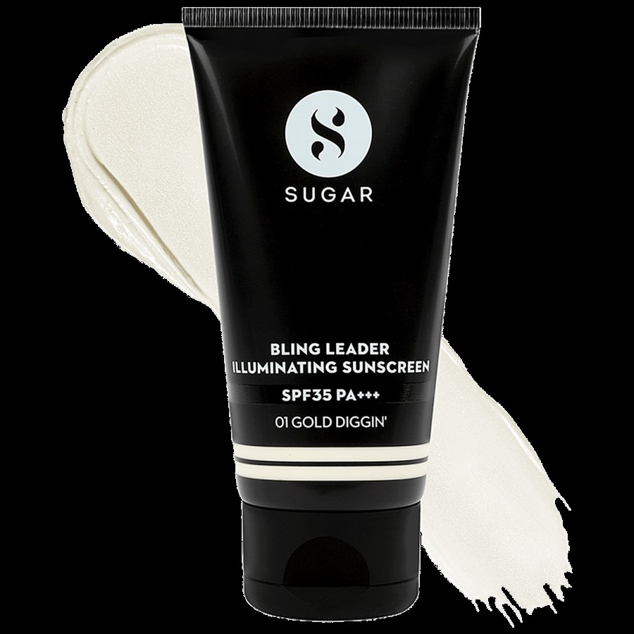 Sugar Cosmetics Bling Leader Illuminating Sunscreen SPF35 PA+++ - 01 Gold Diggin