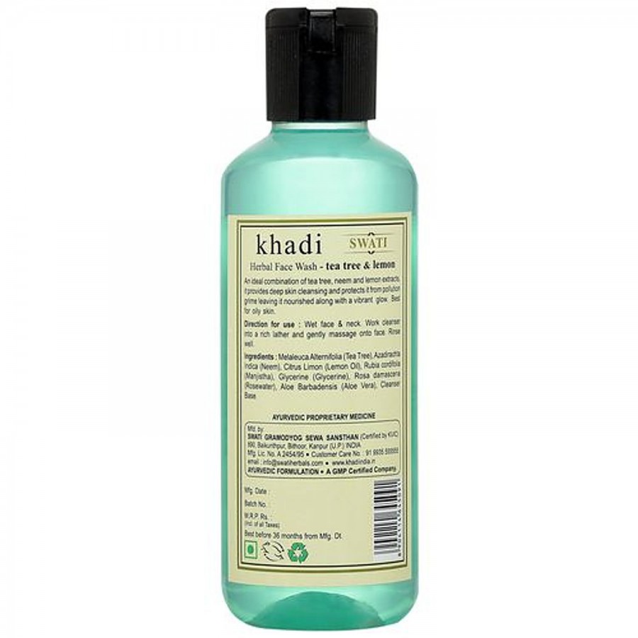 Swati Khadi Herbal Face Wash - Tea Tree & Lemon