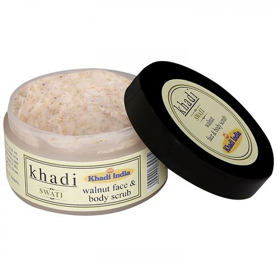 Swati Khadi Walnut Face & Body Scrub - Stimulate Cell Regeneration & Deep Cleansing Action