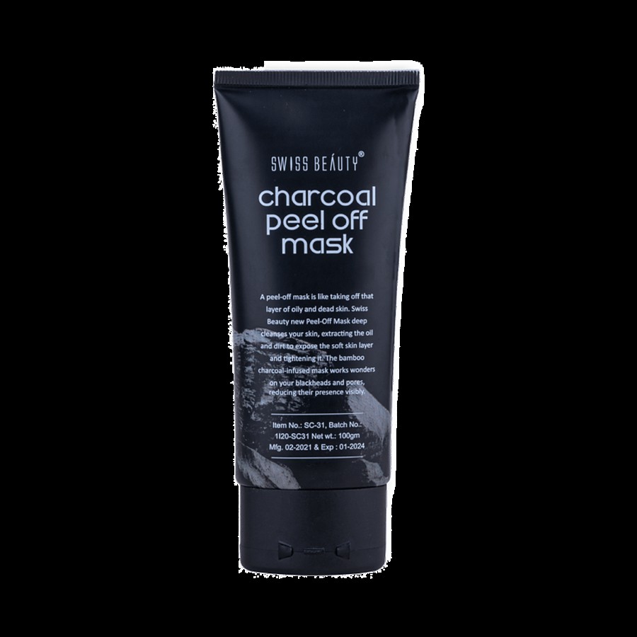 Swiss Beauty Activated Charcoal Peel Off Face Mask - Removes Impurities