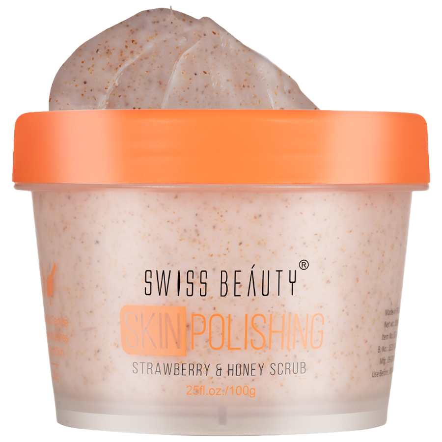 Swiss Beauty Skin Polishing Strawberry & Honey Face Scrub - Removes Blackheads & Whiteheads