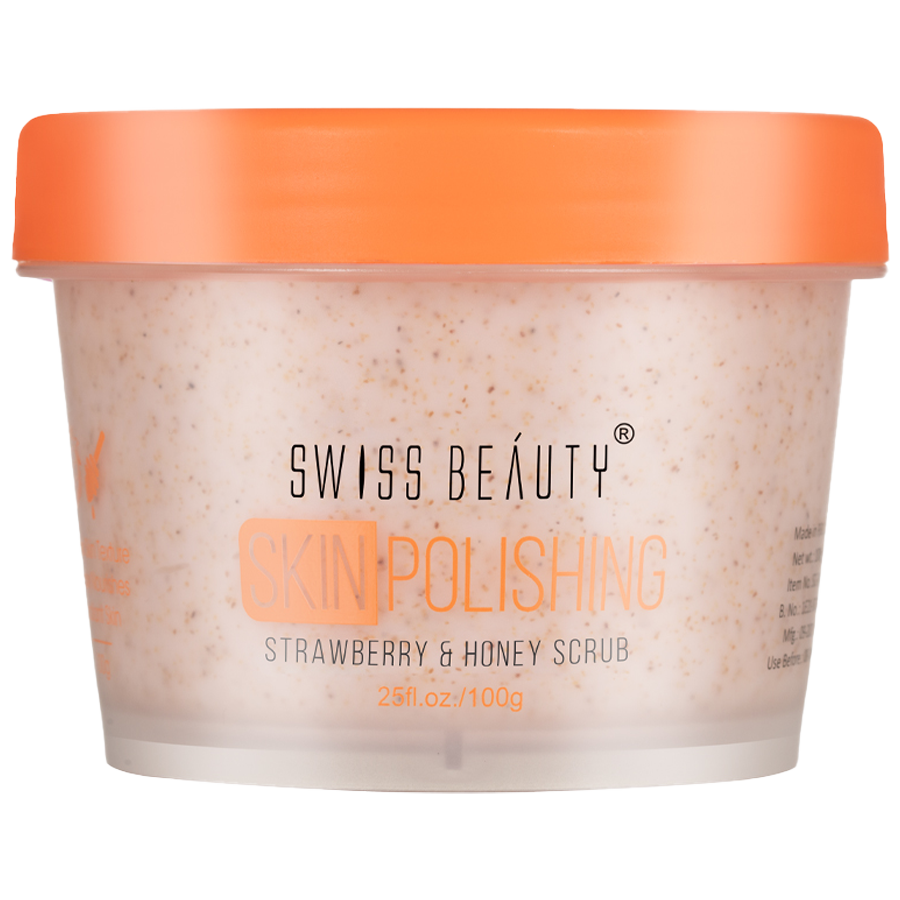 Swiss Beauty Skin Polishing Strawberry & Honey Face Scrub - Removes Blackheads & Whiteheads