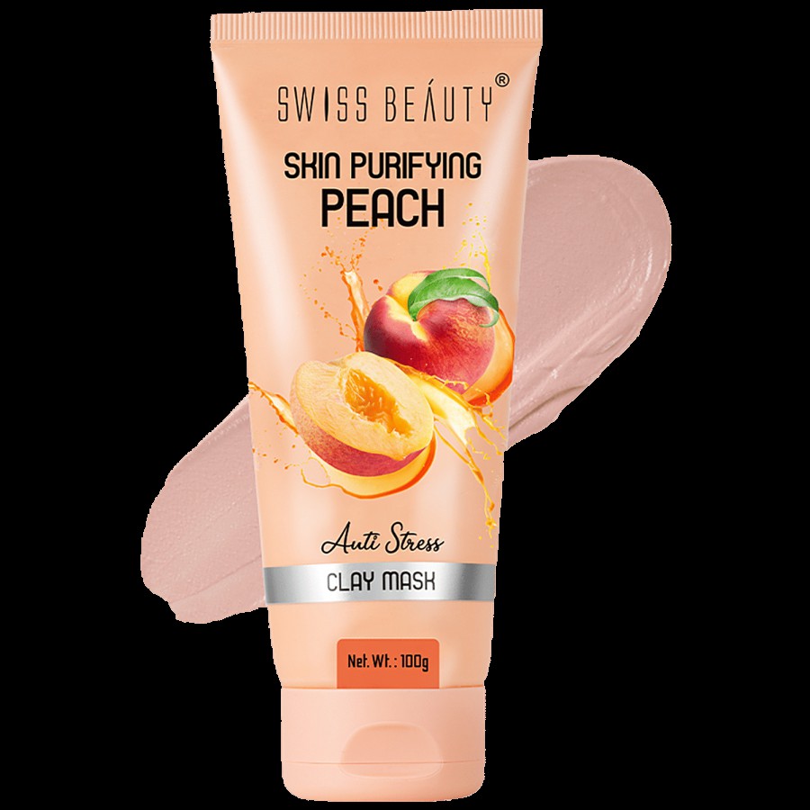 Swiss Beauty Skin Purifying Peach Anti Stress Clay Mask - Unclogs Pores