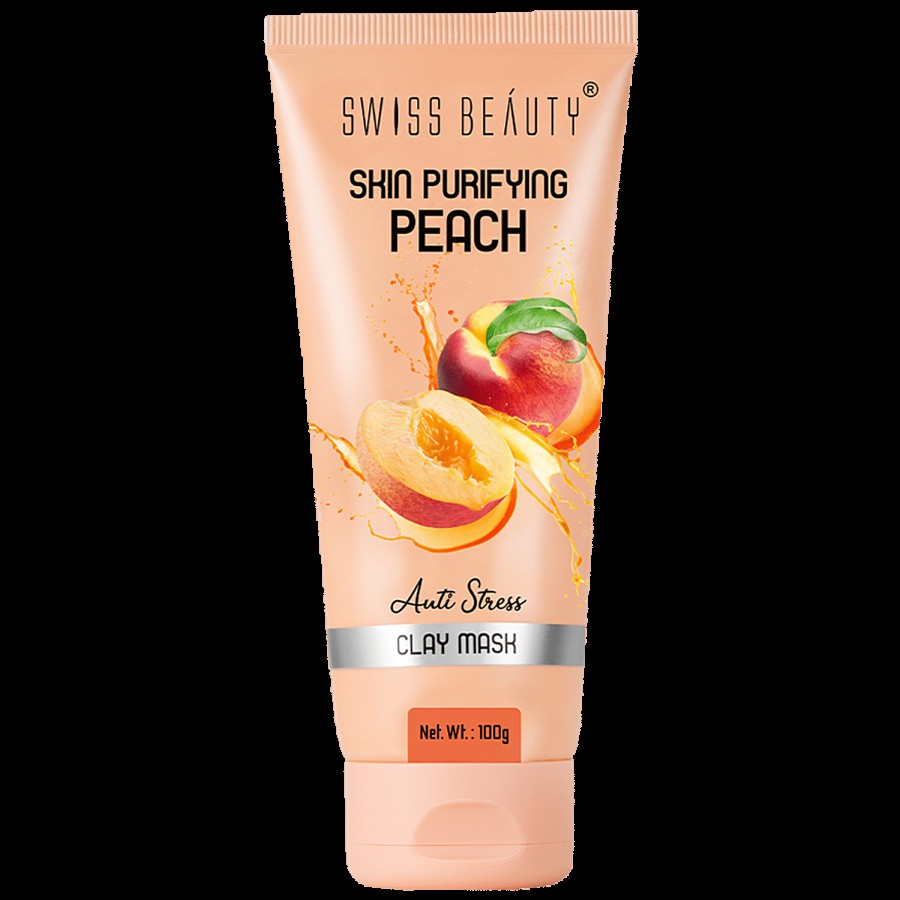 Swiss Beauty Skin Purifying Peach Anti Stress Clay Mask - Unclogs Pores