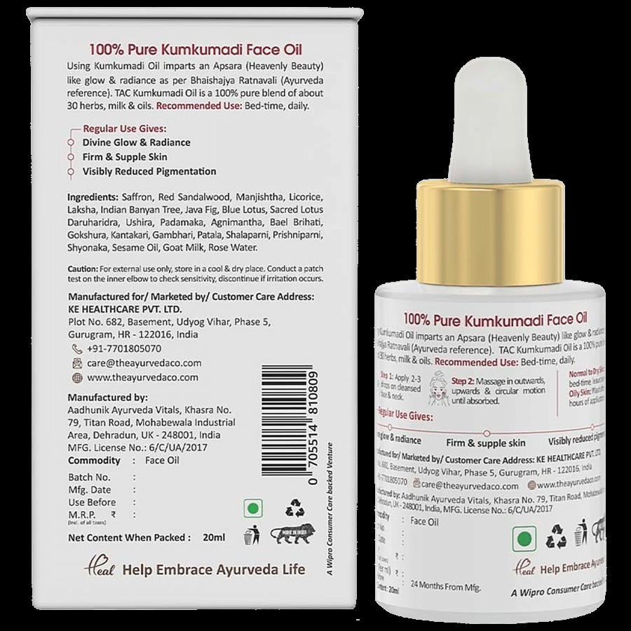 TAC - The Ayurveda Co. 100% Pure Kumkumadi Face Oil