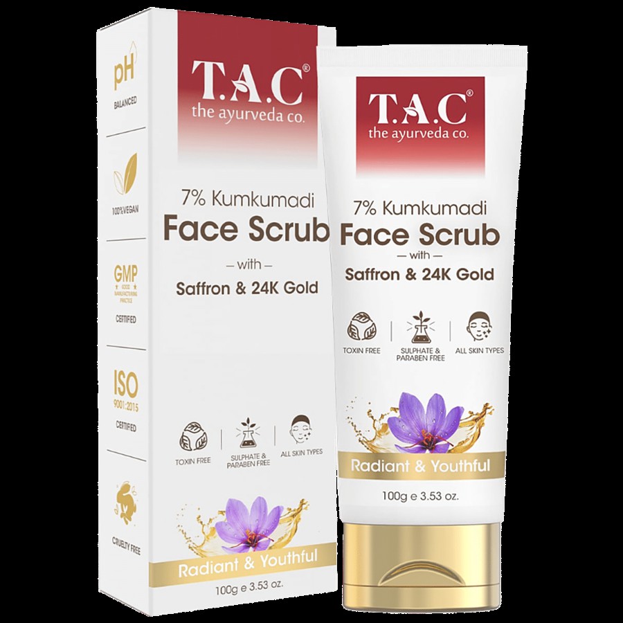 TAC - The Ayurveda Co. 7% Kumkumadi Face Scrub With Saffron & 24k Gold