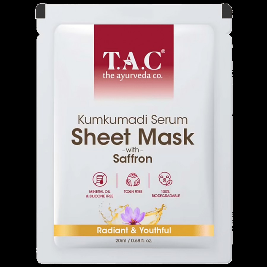 TAC - The Ayurveda Co. Kumkumadi Serum Sheet Mask With Saffron