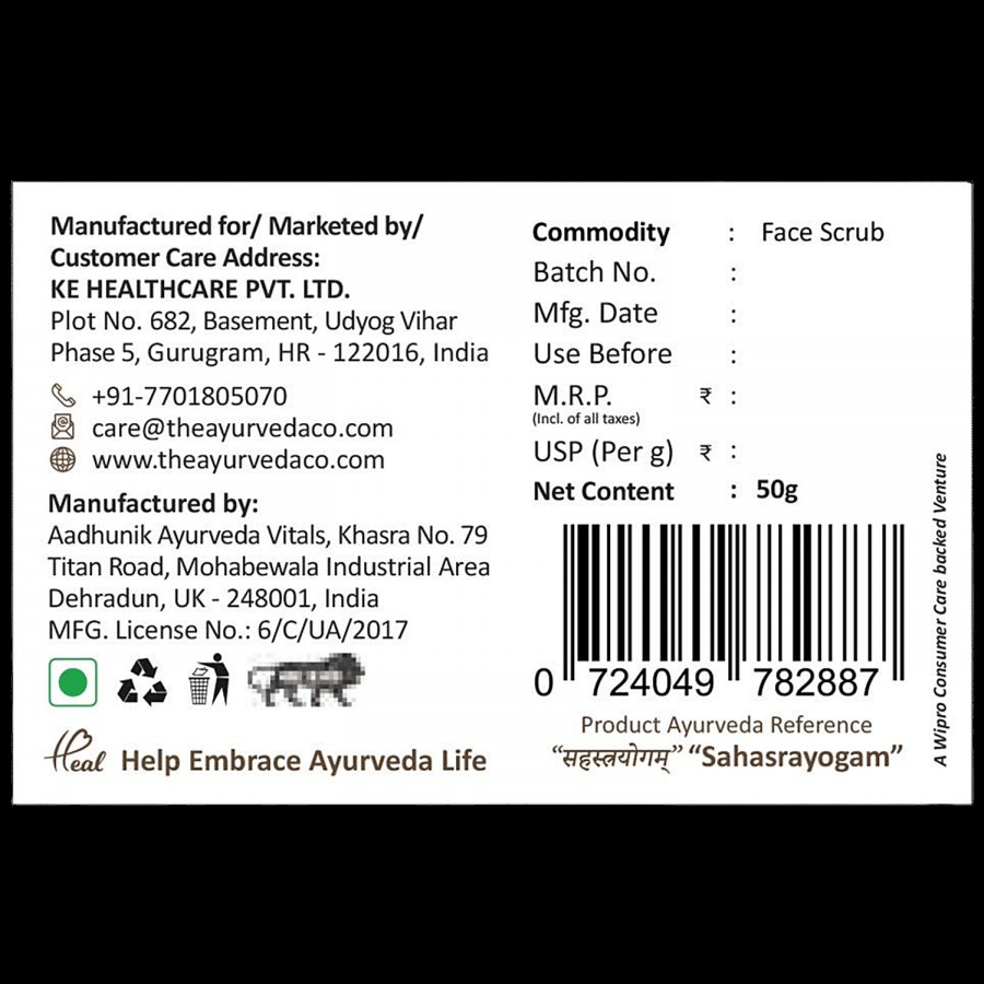 TAC - The Ayurveda Co. Nalpamaradi Face Scrub