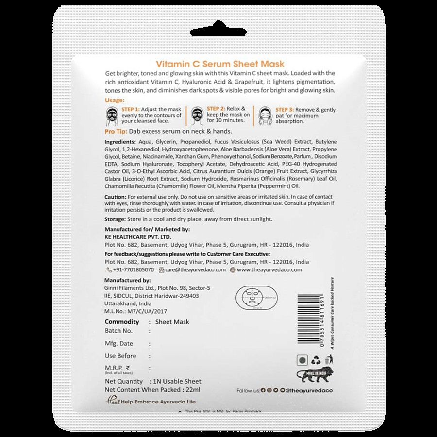 TAC - The Ayurveda Co. Vitamin C Serum Sheet Mask With Liquorice