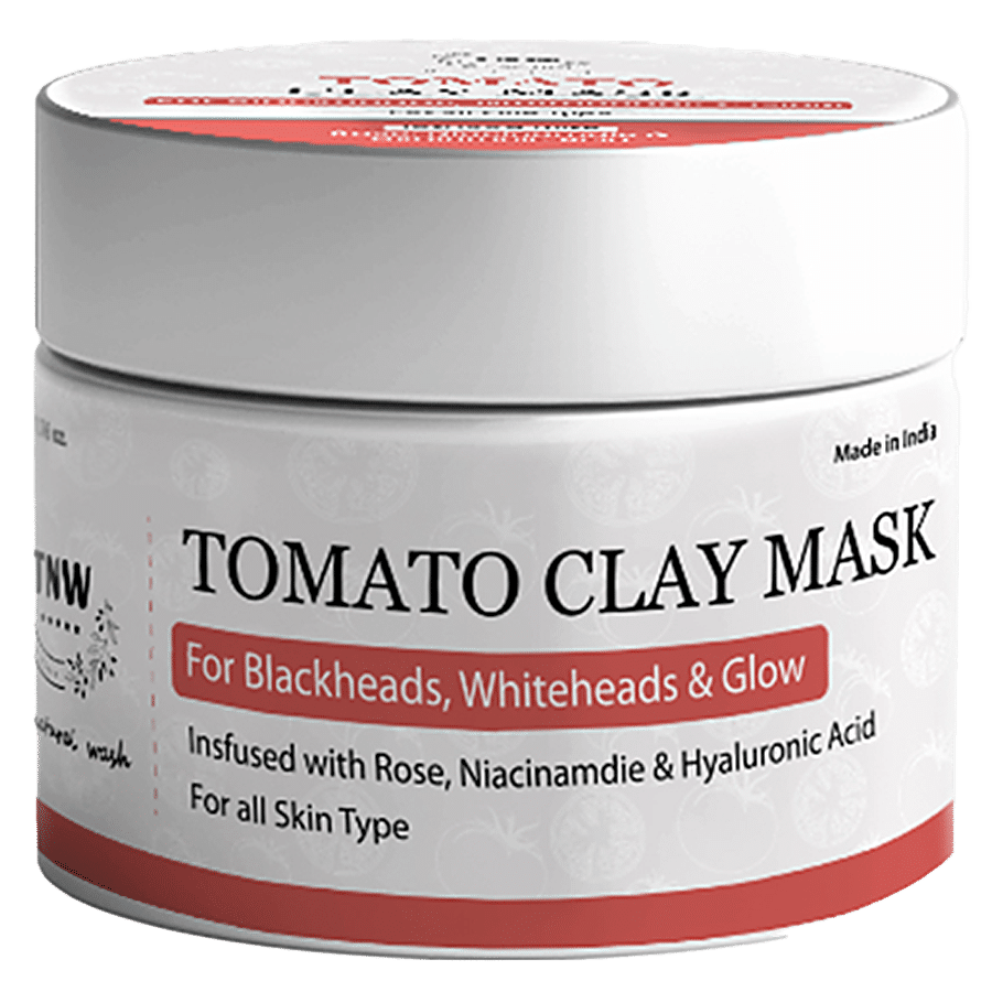 TNW-The Natural Wash Tomato Clay Mask - Removes Blackheads & Whiteheads With Niacinamide & Hyaluronic Acid