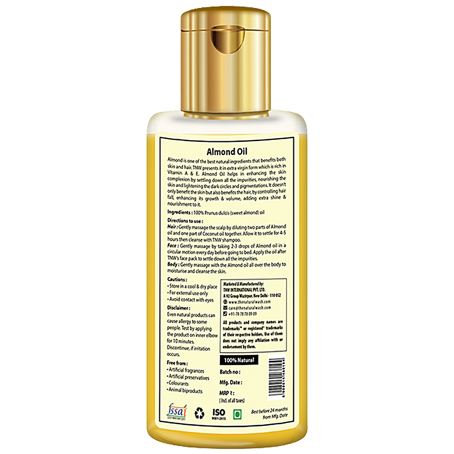 TNW-The Natural Wash Virgin Almond Oil - 100% Natural